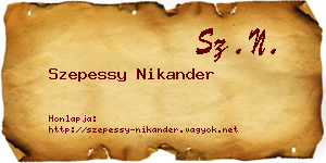 Szepessy Nikander névjegykártya